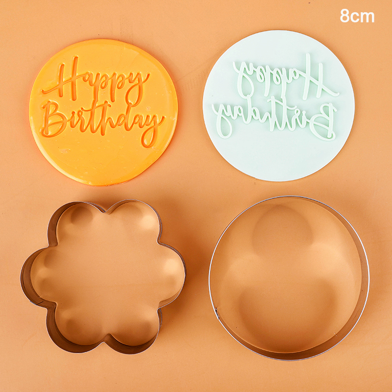 Moule à Biscuits en Acrylique, Gaufreur, Motif Joyeux Anniversaire, Jour de Léon, Timbre, Outil de Décoration de Gâteaux, 1,3-8 Pièces