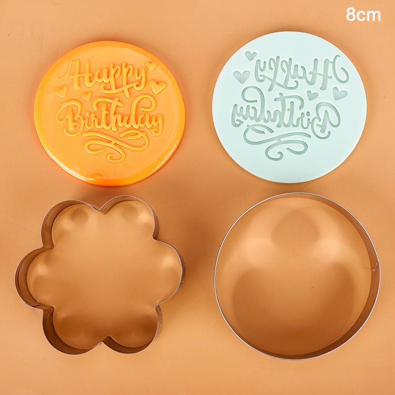 Moule à Biscuits en Acrylique, Gaufreur, Motif Joyeux Anniversaire, Jour de Léon, Timbre, Outil de Décoration de Gâteaux, 1,3-8 Pièces