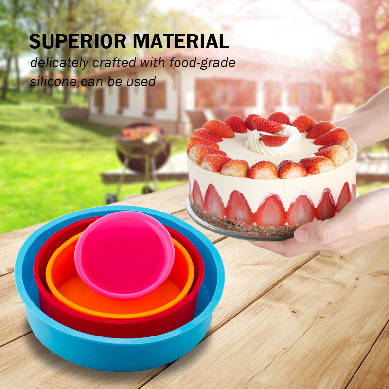 Moule en silicone de couleur aléatoire pour gâteau, ustensiles de cuisson pour desserts, mousse, à faire soi-même, 2/4 pièces