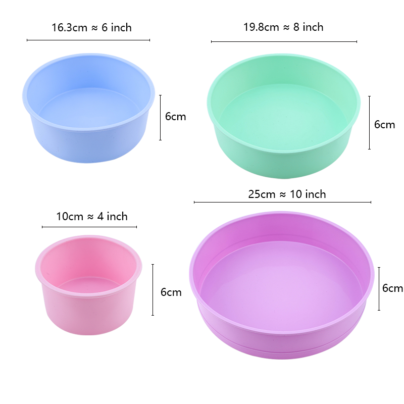 Moule en silicone de couleur aléatoire pour gâteau, ustensiles de cuisson pour desserts, mousse, à faire soi-même, 2/4 pièces