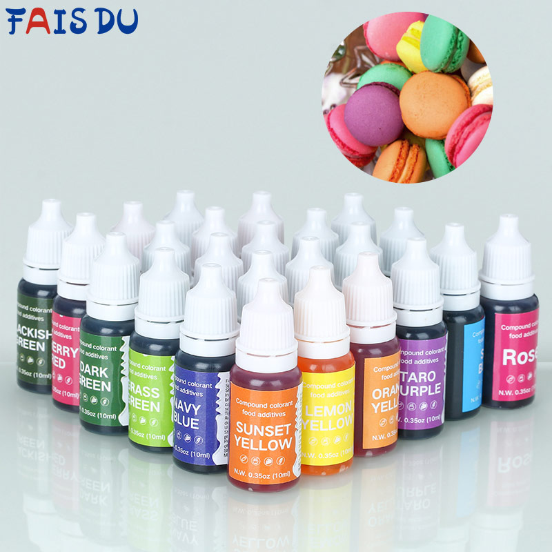 FAIS DU-Ensemble de colorants alimentaires comestibles, pigments pour bricolage, décoration de gâteaux, outils de cuisson, colorants alimentaires, accessoires de scène Chamonix, 10ml, 10 pièces, 12 pièces, 20 pièces