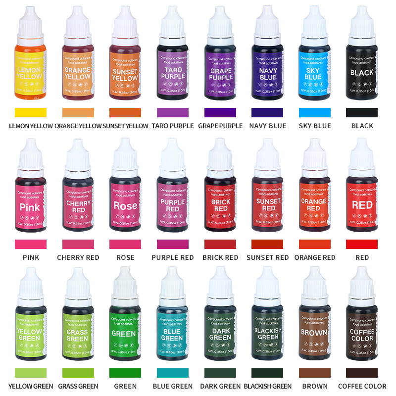 FAIS DU-Ensemble de colorants alimentaires comestibles, pigments pour bricolage, décoration de gâteaux, outils de cuisson, colorants alimentaires, accessoires de scène Chamonix, 10ml, 10 pièces, 12 pièces, 20 pièces