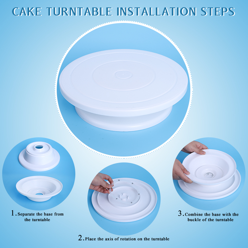 FAIS DU Pastry Turntable Plastic Cake Turntable Stand Non-Slip Rotating Cake Decoration Kit Kitchen Accessories Baking Tools