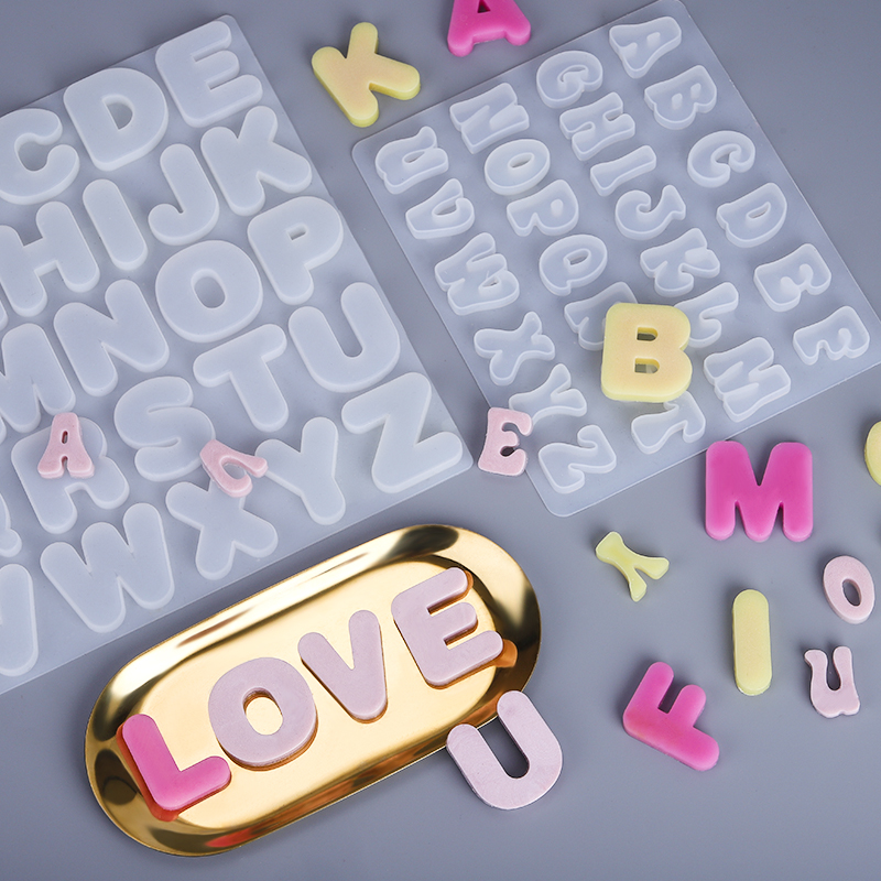 FAIS DU – moule à gâteau en Silicone, lettres de l'alphabet, à chocolat, fait à la main, glaçon, fabricant de bonbons, Fudge, Biscuit, outils de cuisson, en résine