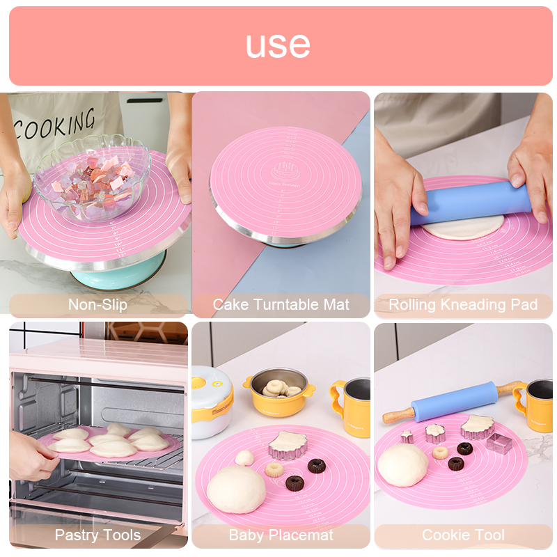 FAIS DU Tapis de cuisson rond en Silicone pour gâteaux, antiadhésif, résistant aux hautes températures, outil multifonctionnel, accessoires de cuisine