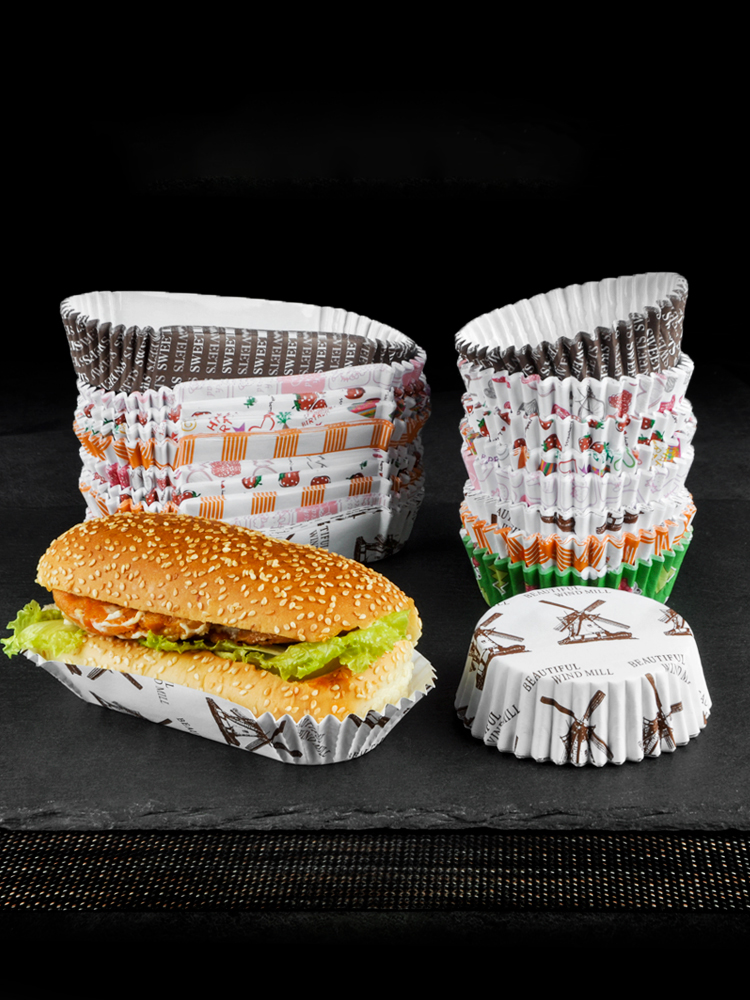 Tasses à gâteau rondes, plateau à hamburger, plateau à pain pratique, petit plateau à gâteau, plateau en papier à pain, 200 pièces