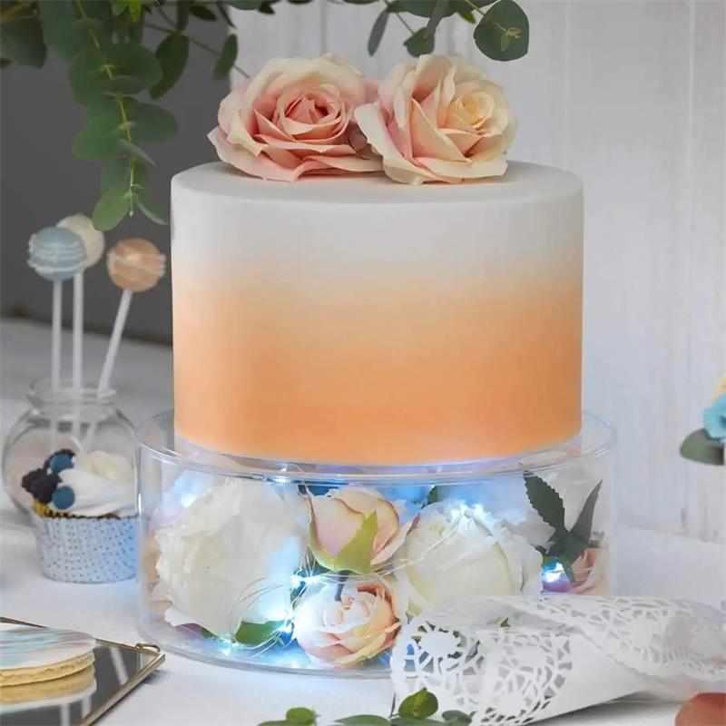 Panneau d'affichage de gâteau rechargeable en acrylique, cylindre Transparent en acrylique peut être rempli de gâteau pour tenir le thème de la fête, décoration de bricolage