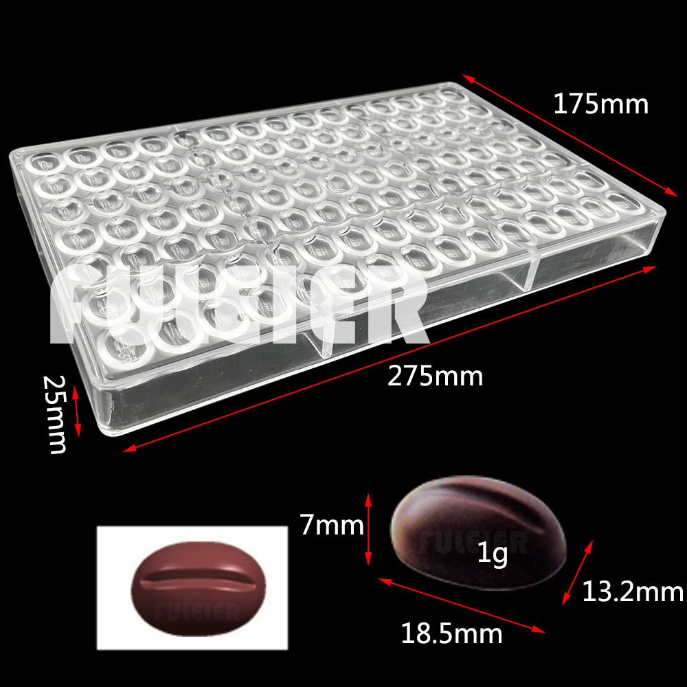 Moules à chocolat en Polycarbonate, 105 trous, grains de café, bonbons, ustensiles de cuisson, gâteau pâtisserie, outil de confiserie, moule de fabrication de chocolat