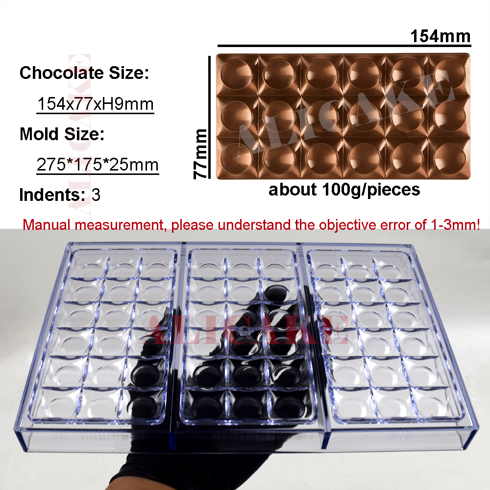 Moule à Chocolat en Polycarbonate, 10 saillies, Outils de Cuisson Padramatiques pour Barre de Bonbons, Moules à Bonbons, Moule à ConfHavre en Acrylique, Ustensiles