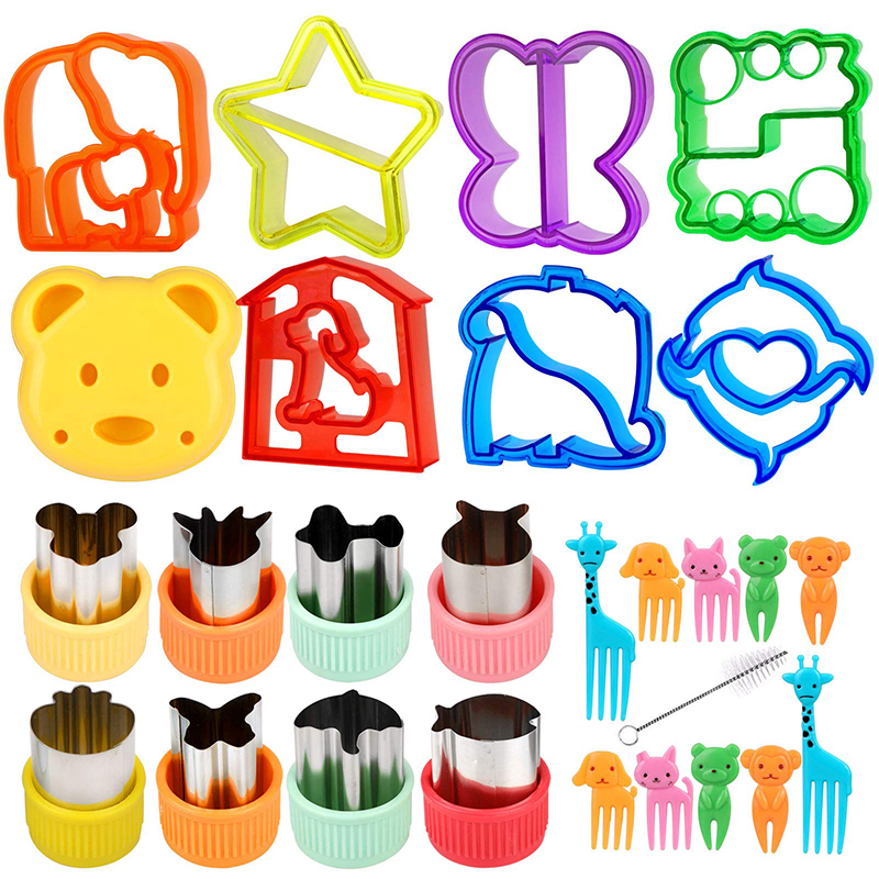 Emporte-pièces en métal pour enfants, ensemble de coupe-sandwich, emporte-pièces pour aliments, fruits et légumes, accessoires pour déjeuner Bento, strass bricolage, JxMold