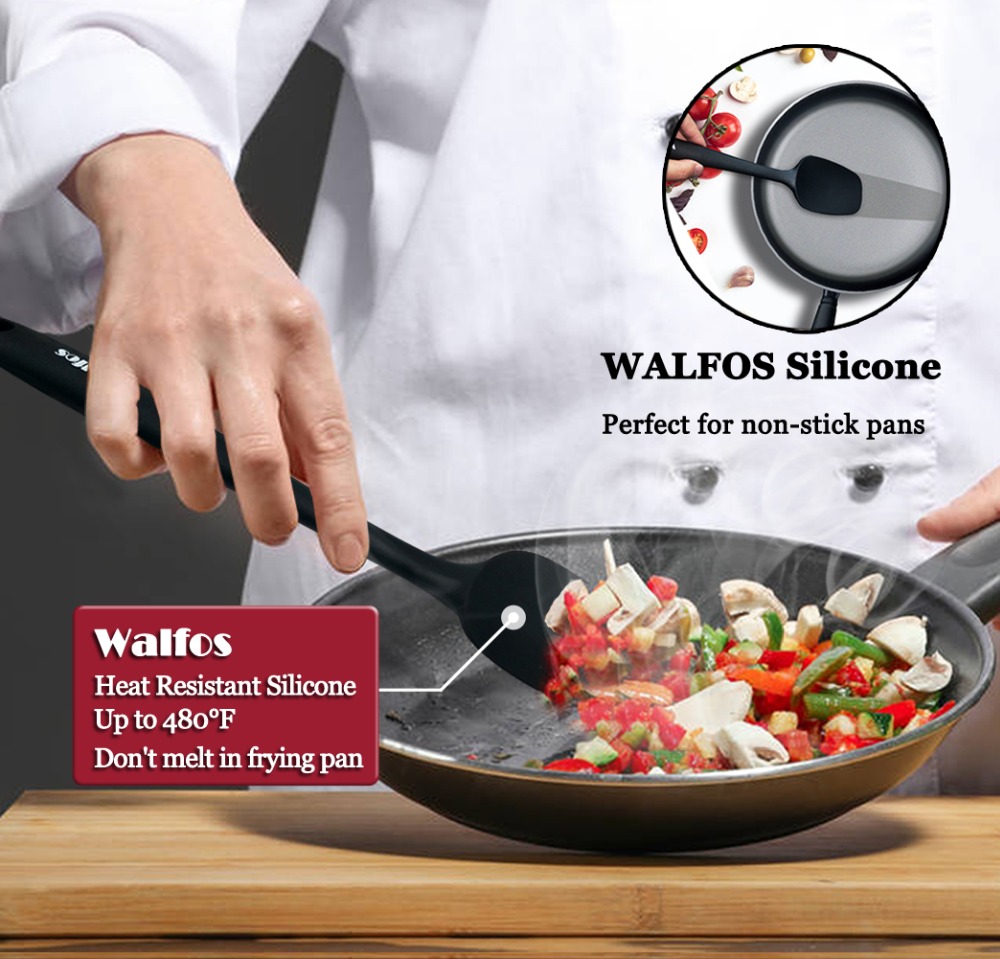 Walfos – spatule en Silicone antiadhésive, pour pâtisserie, résistante à la chaleur, ustensile de cuisine, 5