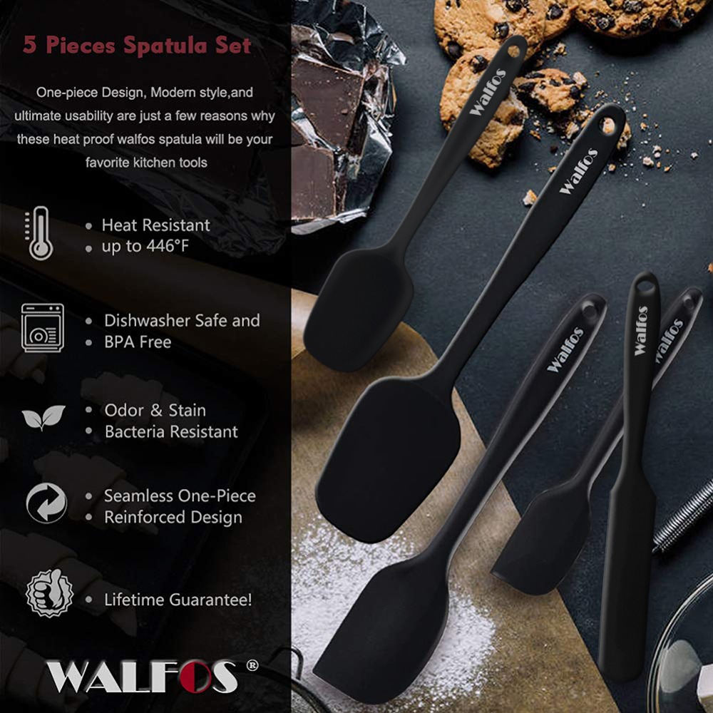 Walfos – spatule en Silicone antiadhésive, pour pâtisserie, résistante à la chaleur, ustensile de cuisine, 5