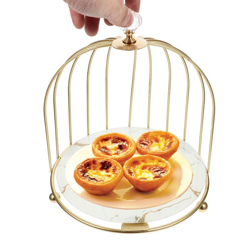 Plateau d'exposition pour gâteaux cupcakes, plateau à Dessert Cage de mariage oiseau doré support de service, organisateur de tour pâtisserie Table Cage à oiseaux en métal