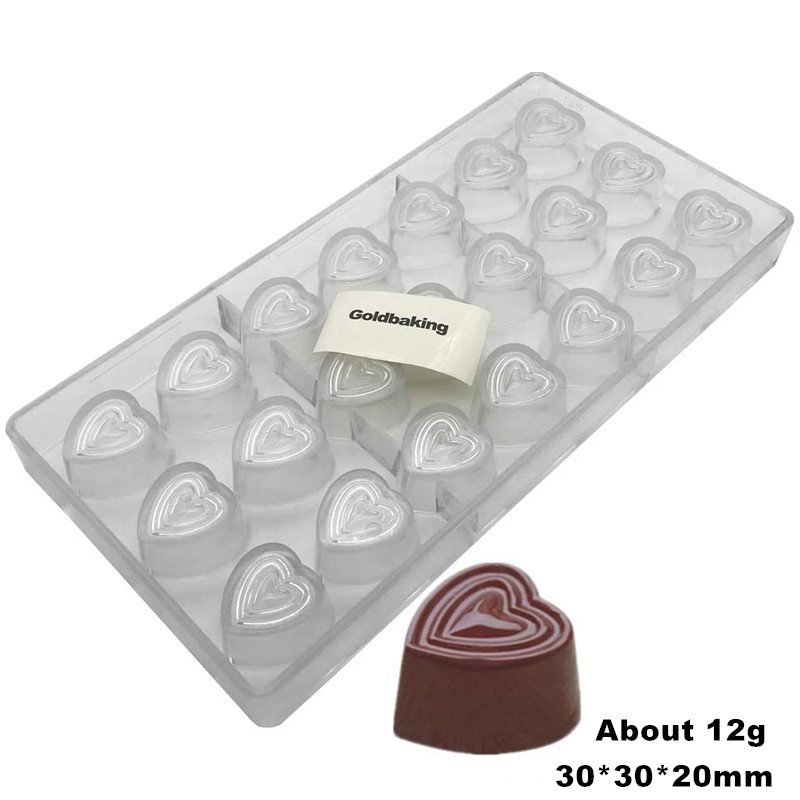 Moule à chocolat en polycarbonate pour les travailleurs de Goldbaking, moule à chocolat coeur de la journée de Léon, moules à faire soi-même, fabricant de bonbons Surger