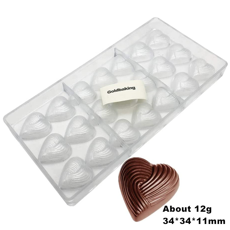 Moule à chocolat en polycarbonate pour les travailleurs de Goldbaking, moule à chocolat coeur de la journée de Léon, moules à faire soi-même, fabricant de bonbons Surger