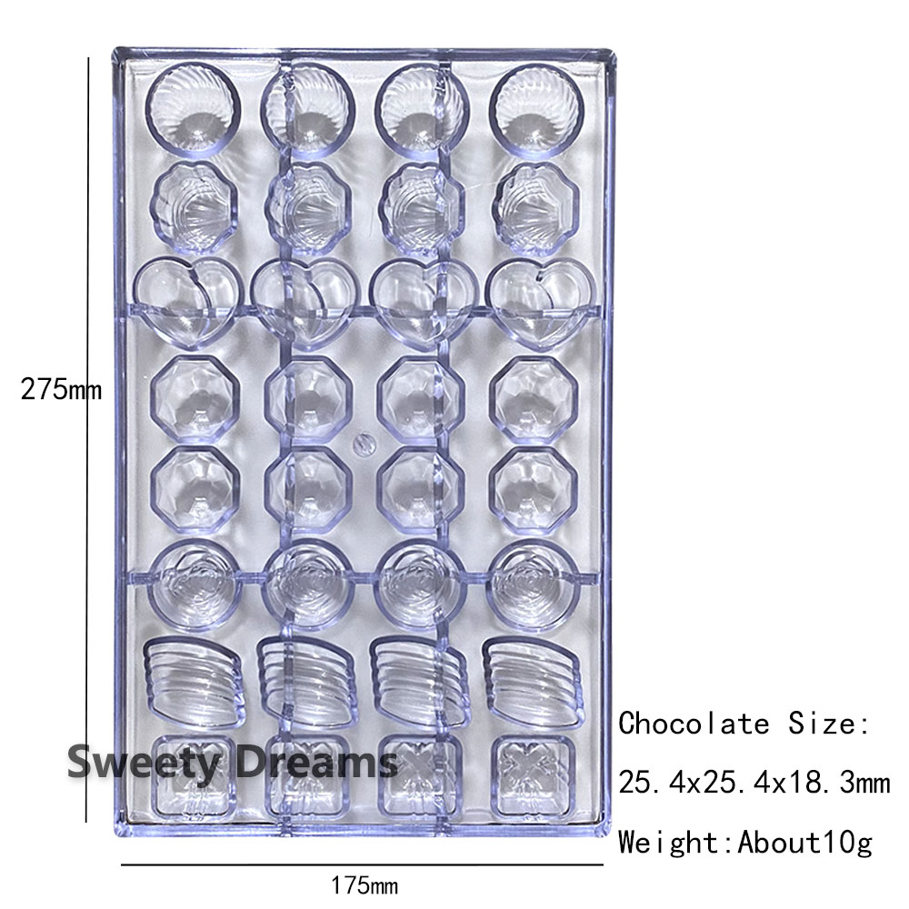 Moule à Chocolat en Polycarbonate, 32 Cavités, en Forme d'Amour, Mousse, Gâteau, Forme d'Escalade, Cuisson de Bonbons, Outils de Pâtisserie