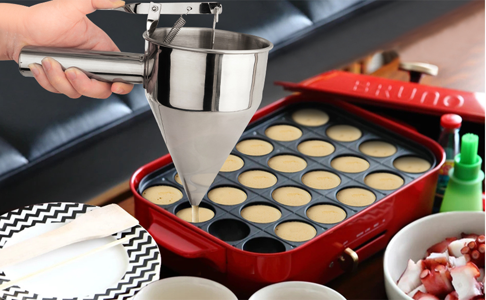 Distributeur de pâte à crêpes en acier inoxydable, séparateur de pâte de farine, outil de cuisson pour gâteau Chi, gaufres, mélange de muffins, ustensiles de cuisson pour gâteau crème