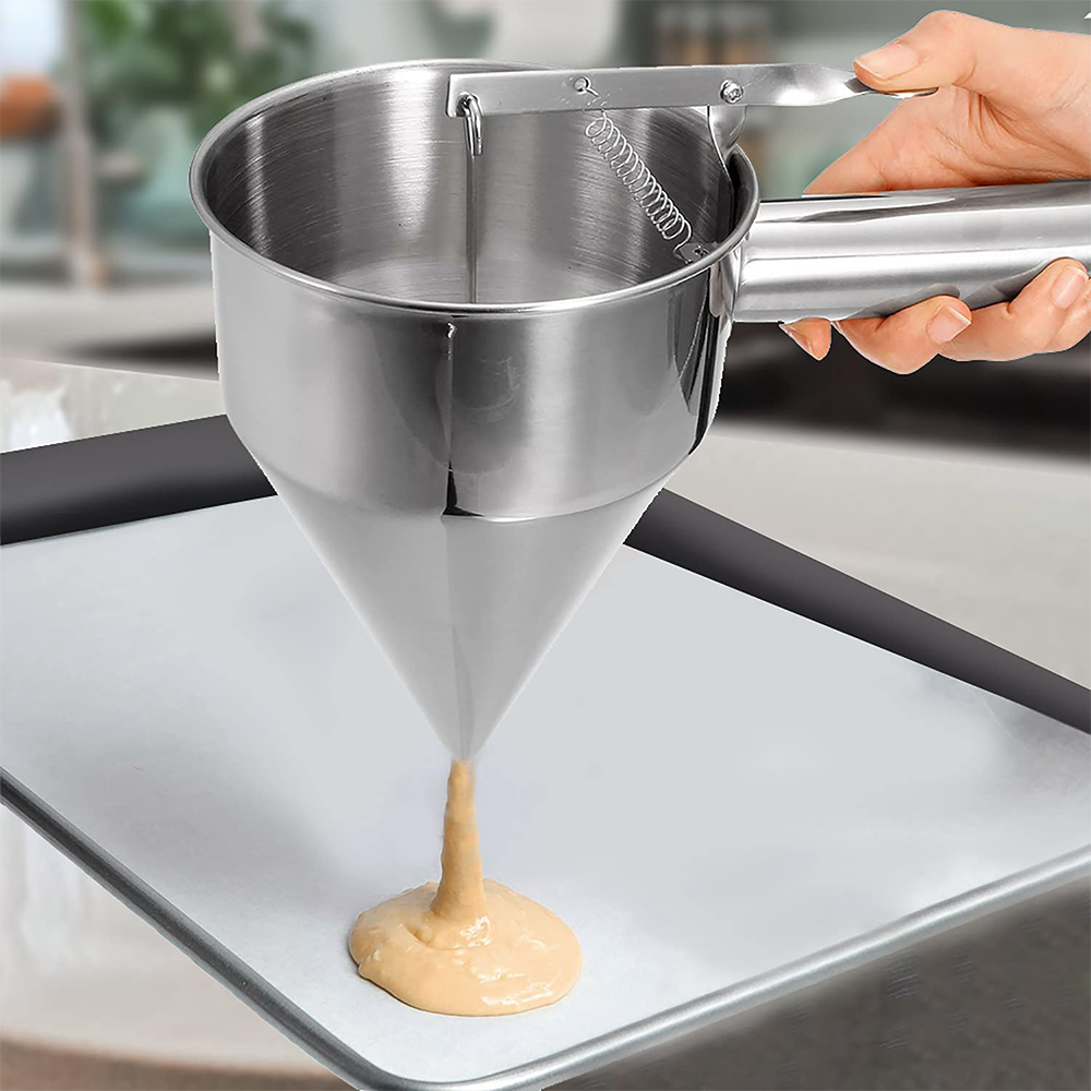 Distributeur de pâte à crêpes en acier inoxydable, séparateur de pâte de farine, outil de cuisson pour gâteau Chi, gaufres, mélange de muffins, ustensiles de cuisson pour gâteau crème