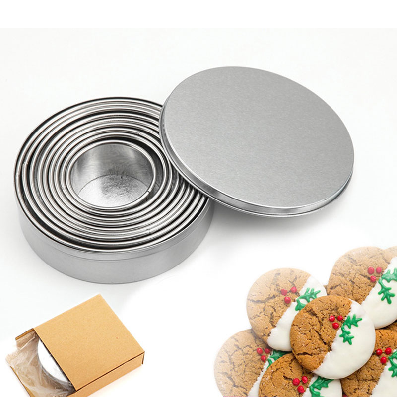 Anneau circulaire à Mousse en acier inoxydable 304, 3-12cm, emporte-pièce, moules de cuisson de biscuits, accessoires de cuisine, 12 pièces/ensemble