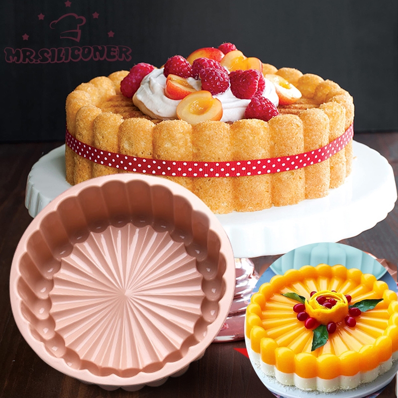 Moule à gâteau Charlotte en silicone pour la décoration de bricolage, casserole de cuisson, outils exécutifs de fête d'anniversaire, accessoires de rêves, padramatique, 10 pouces