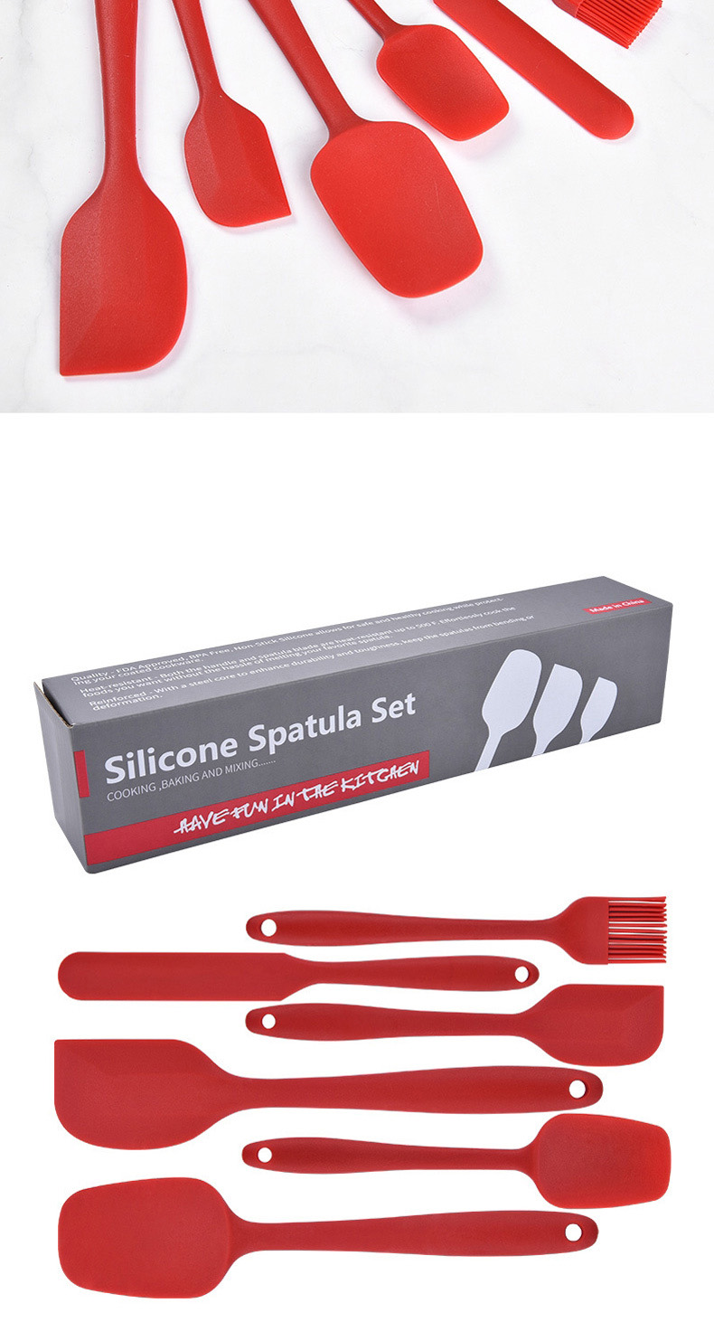 Spatule en silicone pour la cuisson, spatule à degré de chaleur, spatule pour la cuisson, outil Assad, outils de décoration de gâteaux, ensembles iss de cuisine, 6 pièces