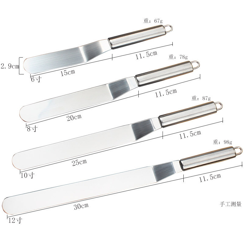 Spatule à glaçage en acier inoxydable, 6/8/10/12 pouces, pour gâteau, outils de décoration de gâteaux, ustensiles, accessoires