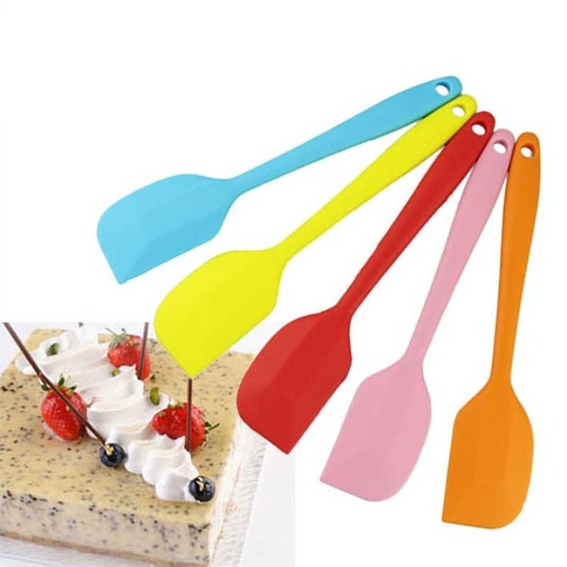 Spatule en silicone pour gâteau à la crème, manche long, pâte Assad, grattoir, brosse, poupée, centre commercial, outils de cuisine, 28x5.5cm