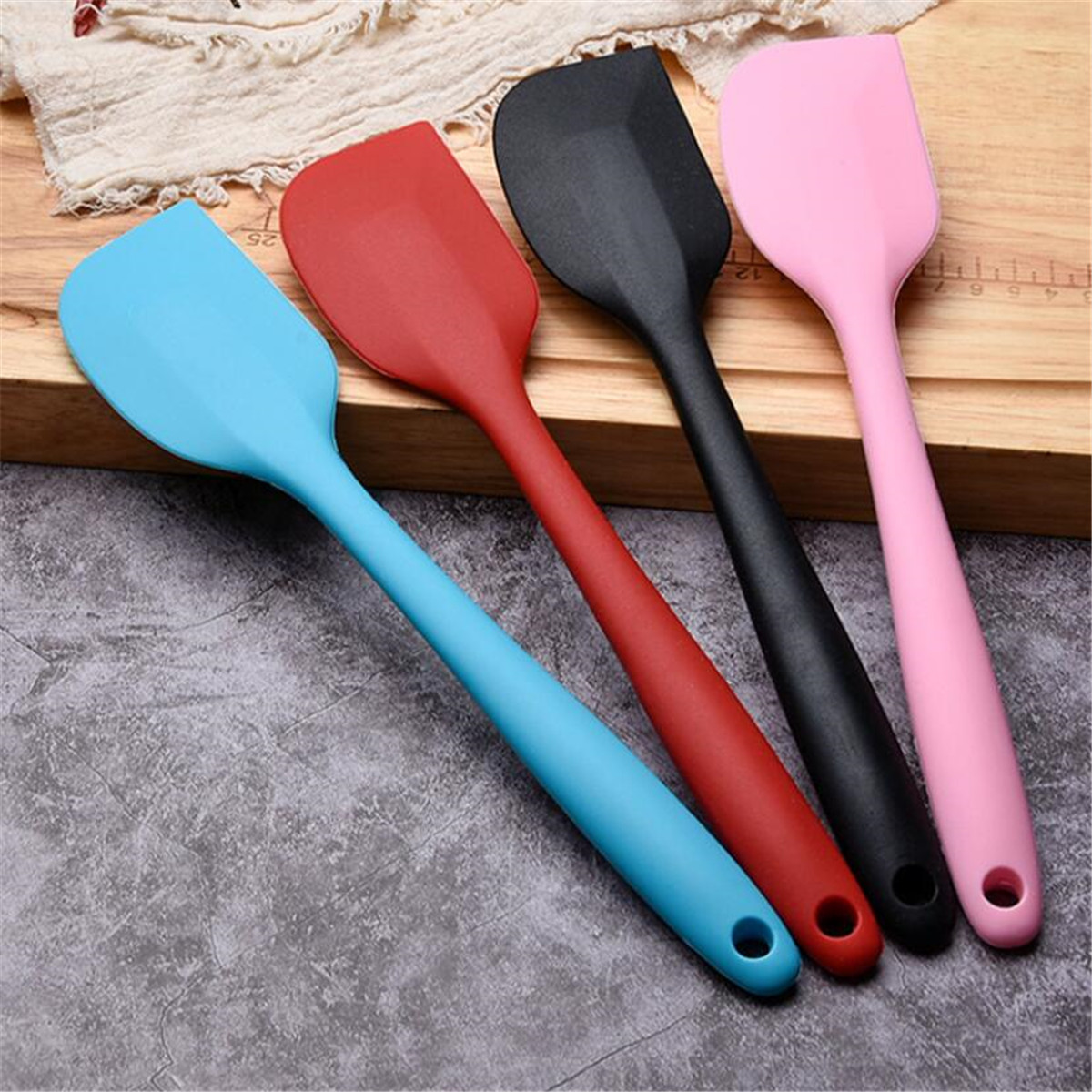 Spatule en silicone pour gâteau à la crème, manche long, pâte Assad, grattoir, brosse, poupée, centre commercial, outils de cuisine, 28x5.5cm