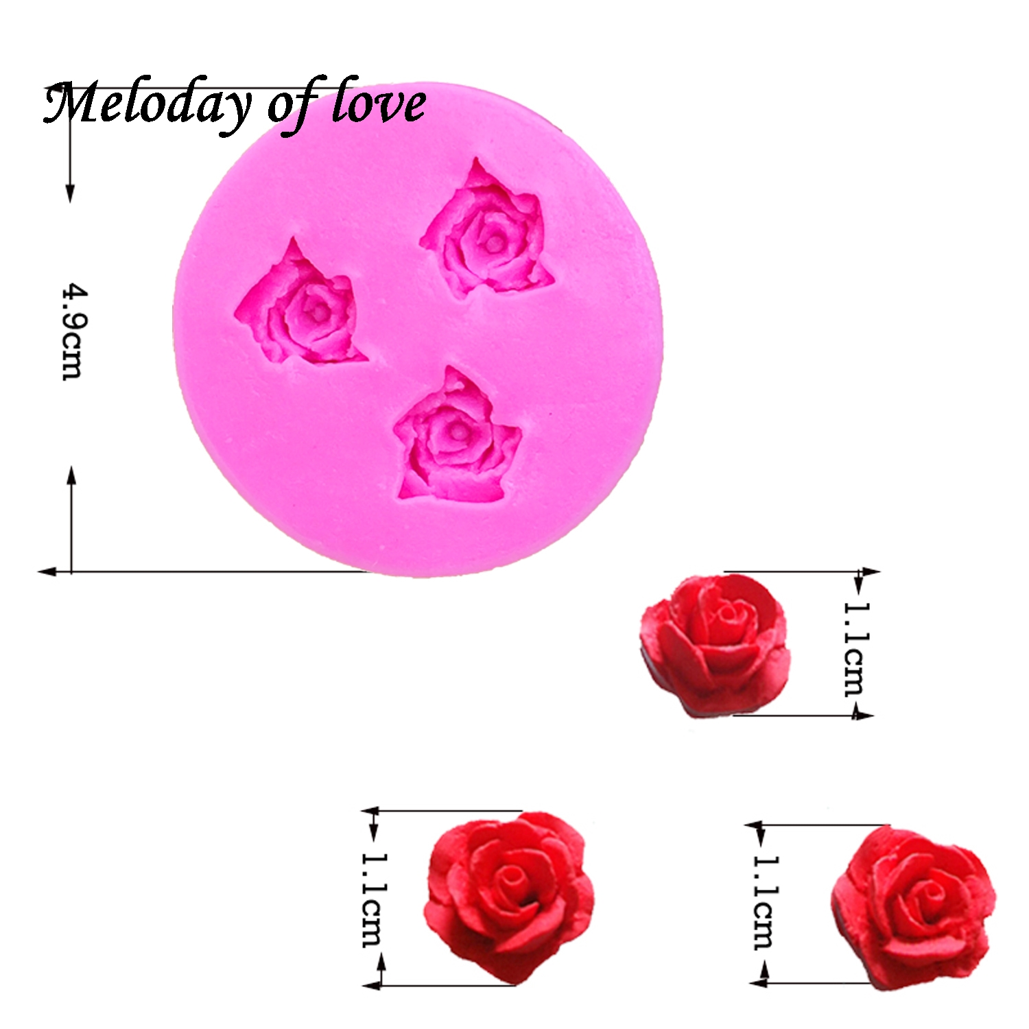 Outils de décoration de gâteau de mariage au chocolat, fleurs de rose 3D, fondant de cuisson 3D, moule en silicone utilisé pour créer facilement du sucre coulé, T0157