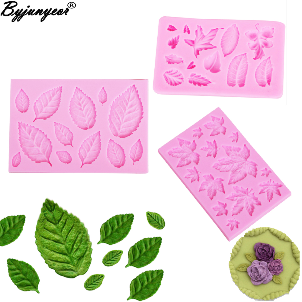 Moule en Silicone pour feuilles de Rose et d'érable, résine époxy UV, moule à Fondant en argile polymère, outil de décoration de gâteau, fleur, gomme, M961