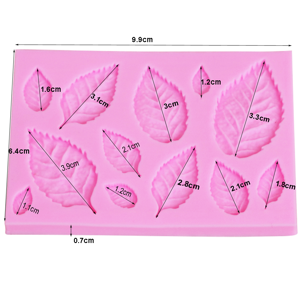 Moule en Silicone pour feuilles de Rose et d'érable, résine époxy UV, moule à Fondant en argile polymère, outil de décoration de gâteau, fleur, gomme, M961