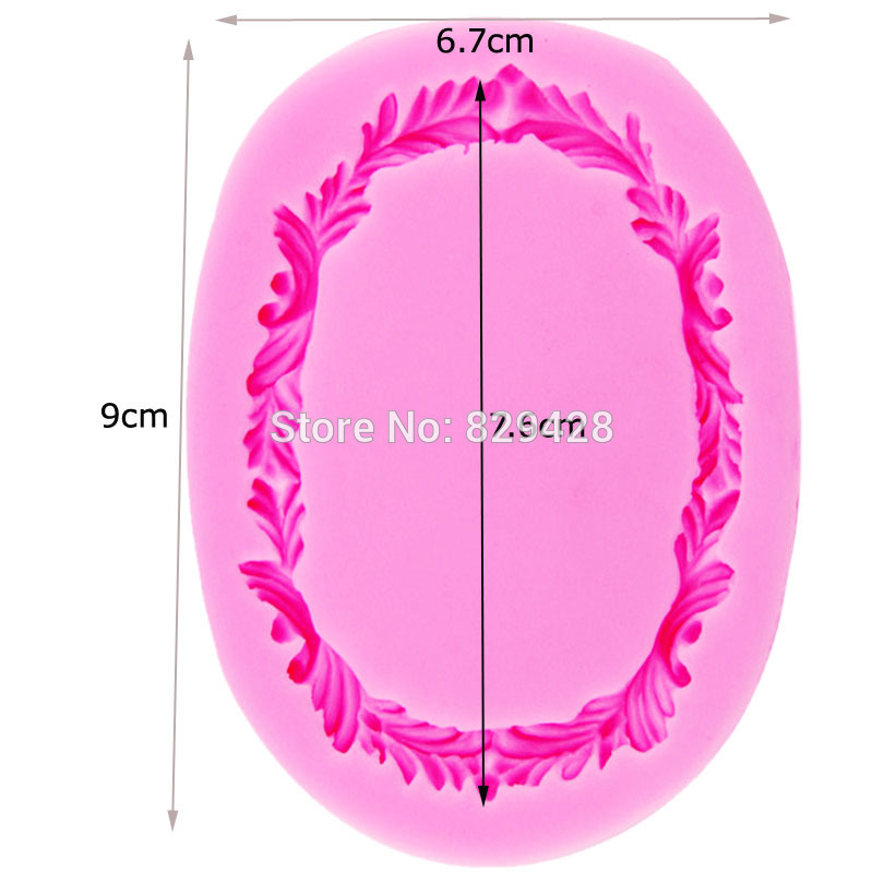 Moule en Silicone pour couronne de fleurs ovales M395, outils de décoration de gâteaux, Fondant, gomme à chocolat, Sugarcraft, moule à chocolat