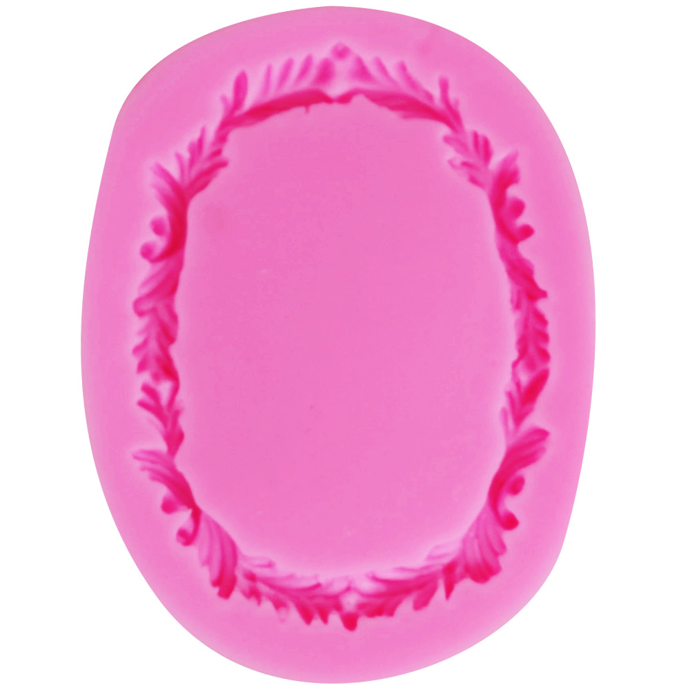 Moule en Silicone pour couronne de fleurs ovales M395, outils de décoration de gâteaux, Fondant, gomme à chocolat, Sugarcraft, moule à chocolat