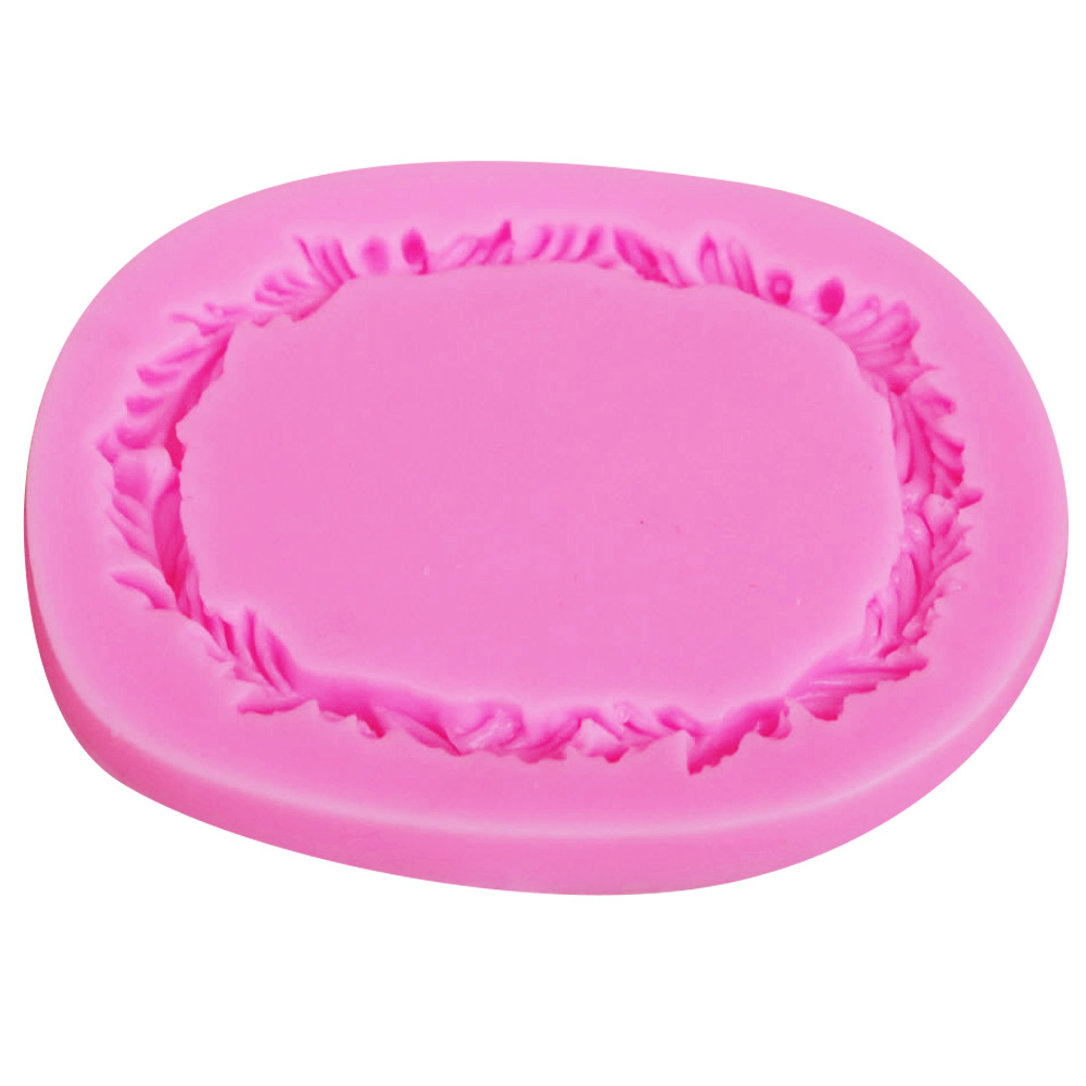 Moule en Silicone pour couronne de fleurs ovales M395, outils de décoration de gâteaux, Fondant, gomme à chocolat, Sugarcraft, moule à chocolat