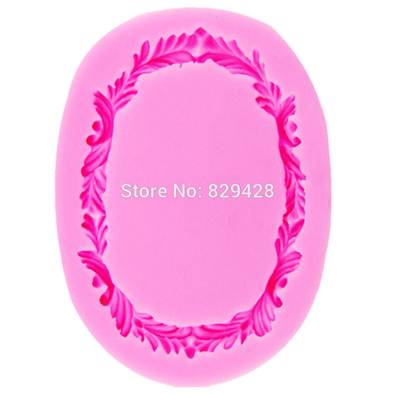 Moule en Silicone pour couronne de fleurs ovales M395, outils de décoration de gâteaux, Fondant, gomme à chocolat, Sugarcraft, moule à chocolat